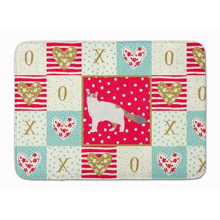 Carolines Treasures 19 x 27 in. Turkish Van No.2 Cat Love Machine Washable Memory Foam Mat CK5728RUG